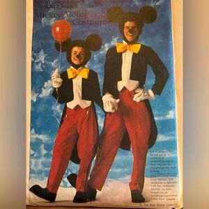 Simplicity 7729 Sewing Lattern Disney Mickey Mouse Costume Child Adult Vintage